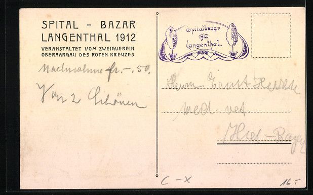 Cartes postales: Langenthal, Spital-Bazar 1912, Stadtzoll – D'occasion à Berlin par bartko-reher 1