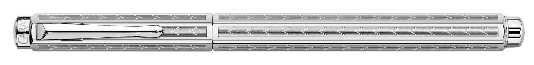 Caran D'Ache Penna & Evidenziatori: 838.286 Chevron platiniert ** Ecridor Caran d'Ache ** ROLLER – Nuovo e nell'imballaggio originale da Strengelbach venduto da Mozi1 2