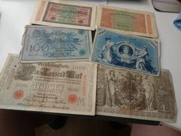 Dt. Reich, 6 alte Reichsbanknoten