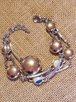 B&P Armband 3reihig modische Armband Handarbeit Silber/Gold