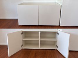 Weisses Sideboard in Klavierlack – 100 × 62 × 63 cm