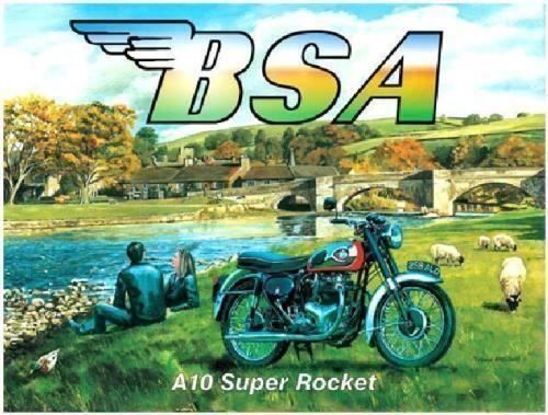 Schilder: Blechschild-BSA-A 10 SUPER ROCKET - 30 x 40 cm – Neu und originalverpackt aus Rupperswil von big-one-sale