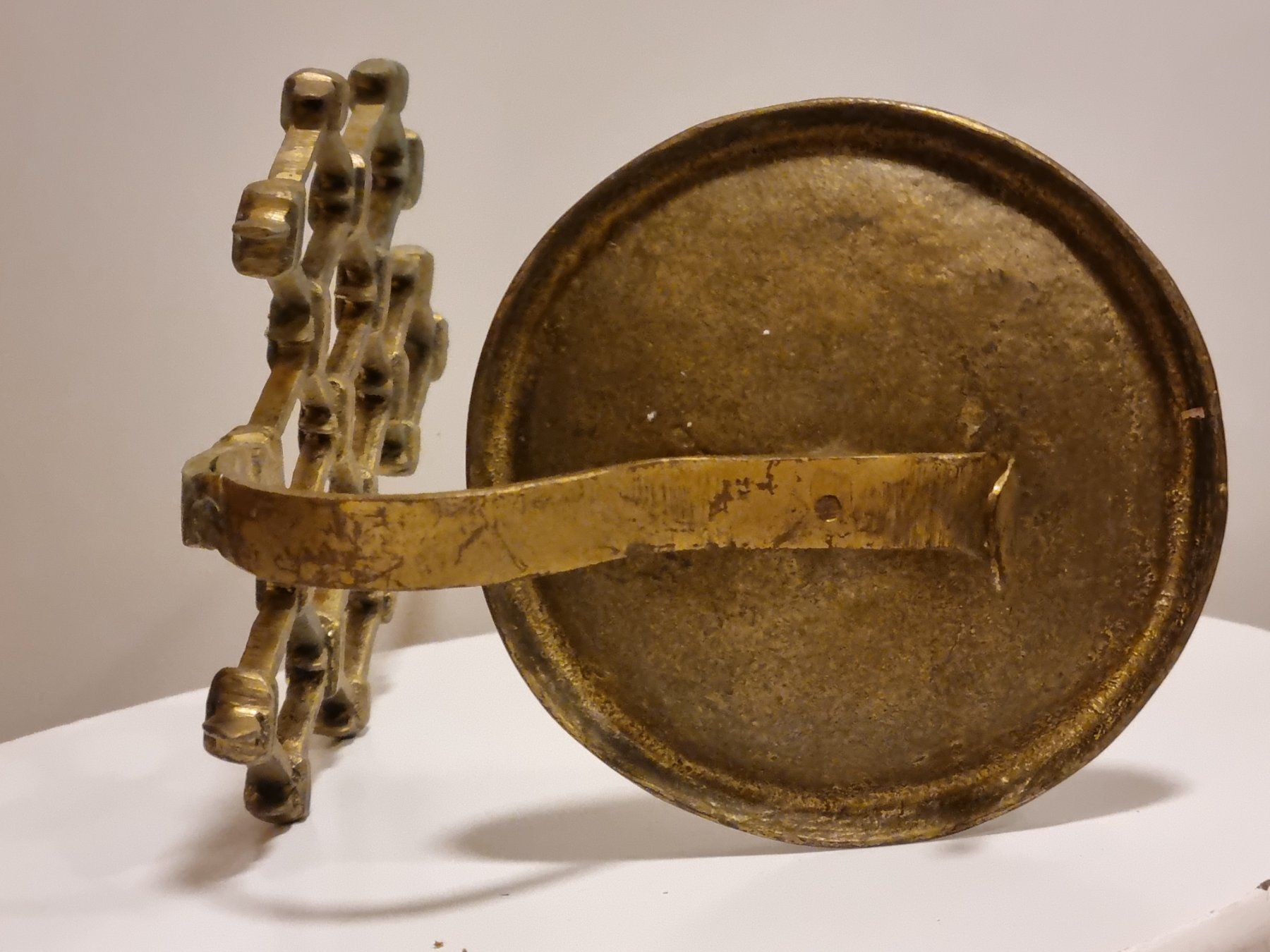 Kerzenständer: Vintage Wandkerzenhalter aus massivem Messing – Gebraucht aus Scharnachtal von devin03 8
