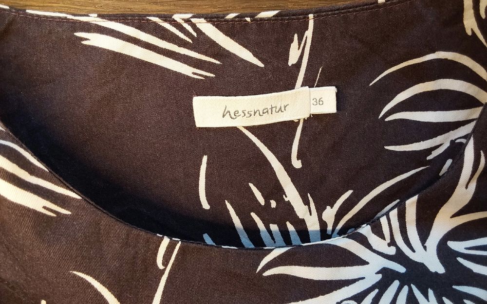 Hessnatur Camicette: Blusenshirt Tunika hessnatur 36 Baumwolle dunkelbraun – Usato da Köniz venduto da scopello12 1