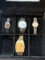 Lot de 4 montres Seiko, hommes et femmes, auto-quartz. 
