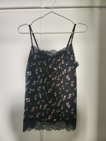 Love Stories Camisole black floral print lace size S
