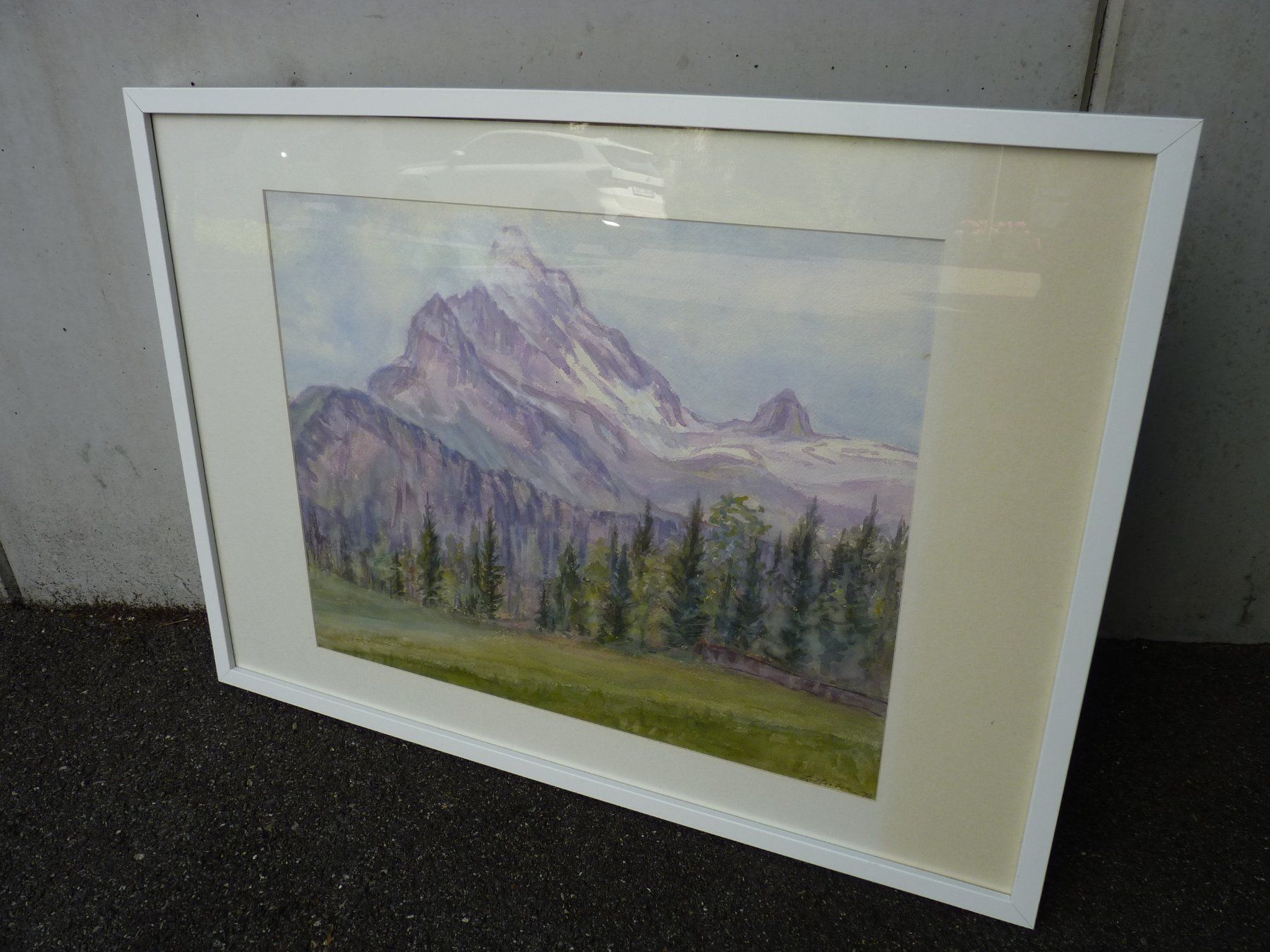 Dipinti: Aquarell Gemälde Berglandschaft 1973 gerahmt – Usato da Küsnacht ZH venduto da zoliboli01 3