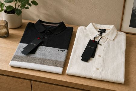 Armani Jeans Doppelpack Herren Gr. M – Hemd & Polo, neu