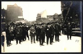 Foto-AK Saarbrücken, Feuerwehrtag, Grup