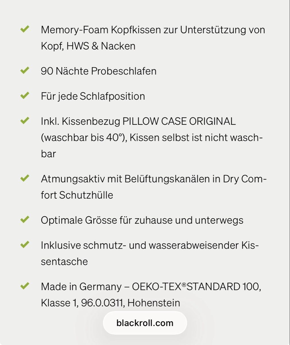 Blackroll Kissen: Blackroll Recovery Pillow – Gebraucht aus Stettfurt von rebella 1