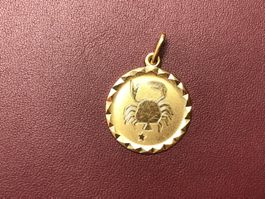 Anhänger ZODIAC Krebs aus 18 Karat Gelbgold Au 750