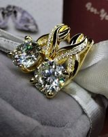 Boucles d'oreille argent diamants de moissanite de 4 ct GRA