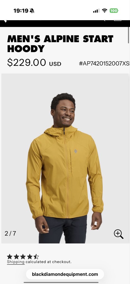 Black Diamond Giacche: Black Diamond Alpine Start Hoody wind jacket- Men's Small – Usato da Knonau venduto da Grapesvintage 4