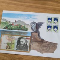 Banknoten Brief - Lettre avec billet de banque Slovenija