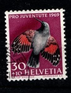 Alle Briefmarken: 1969 - PJ / Einheimische Vögel / Mauerläufer – Gebraucht aus Schaffhausen von poststamp