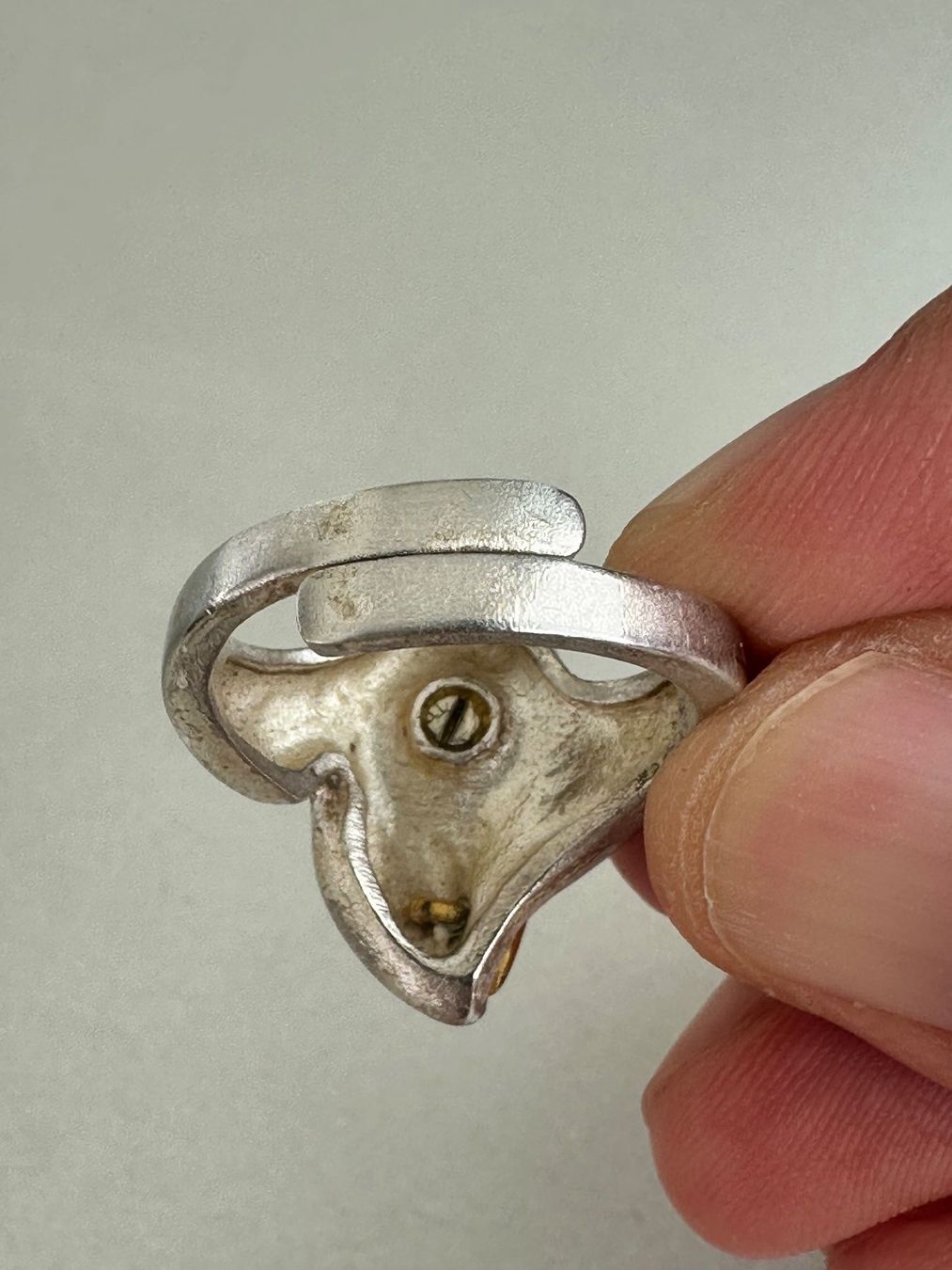 Anelli: Vintage 925er Silber Ring, mit Gold: 56-57 – Usato da Onex venduto da Antiqueshow 2