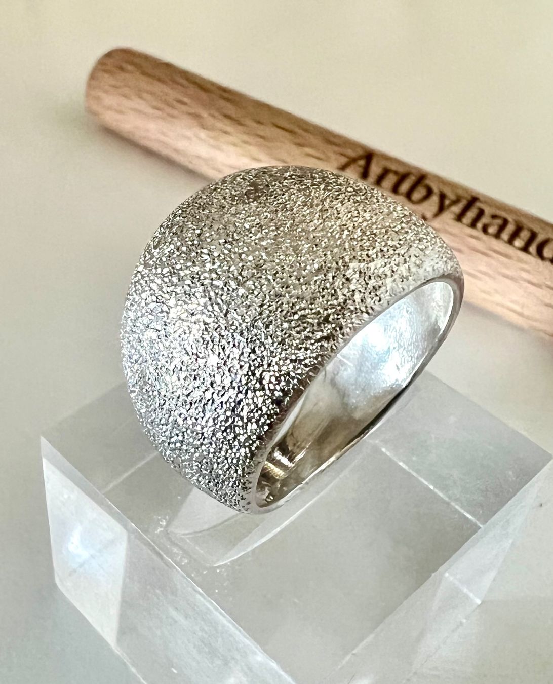 Bagues: 925 Silber Designer Ring Eisstruktur massiv G54 – D'occasion à Ruswil par artbyhand 2