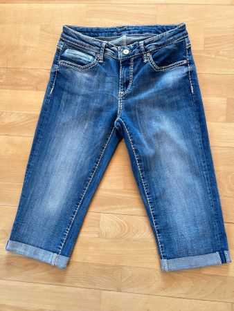 SOCCX Damen 3/4 Jeans Hose in Gr. 28, Blau