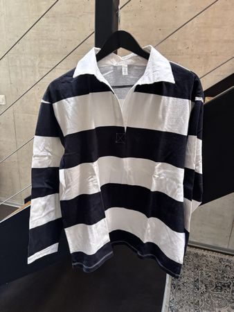 Shirt H&M navy white stripes size M new