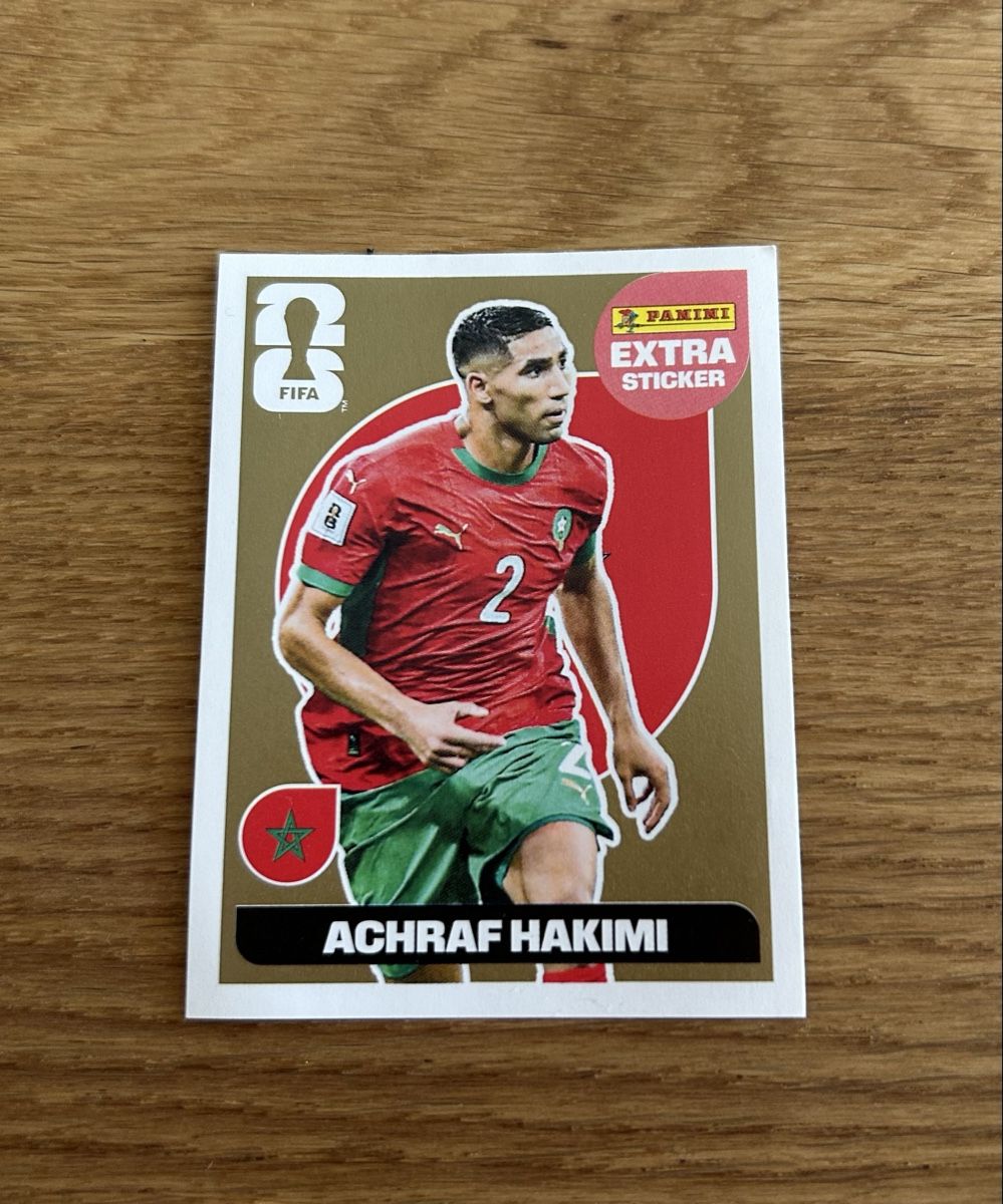 Panini Carte collezionabili: Panini FIFA Extra Sticker Achraf Hakimi GOLD – Nuovo e nell'imballaggio originale da Schaffhausen venduto da jan_fcb8