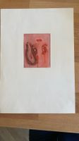 Schönes originales Aquarell verm. Hug 1974 der Mund