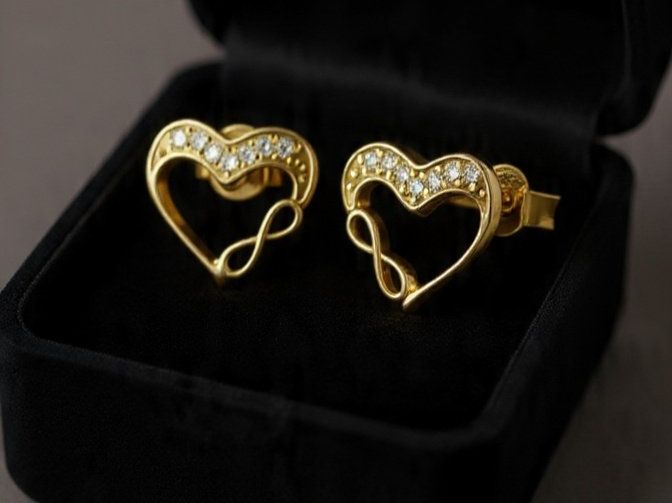 Orecchini pendenti & Orecchini a lobo: Herz-Ohrstecker Aus 333k – Nuovo e nell'imballaggio originale da Hemmental venduto da BlingBling1