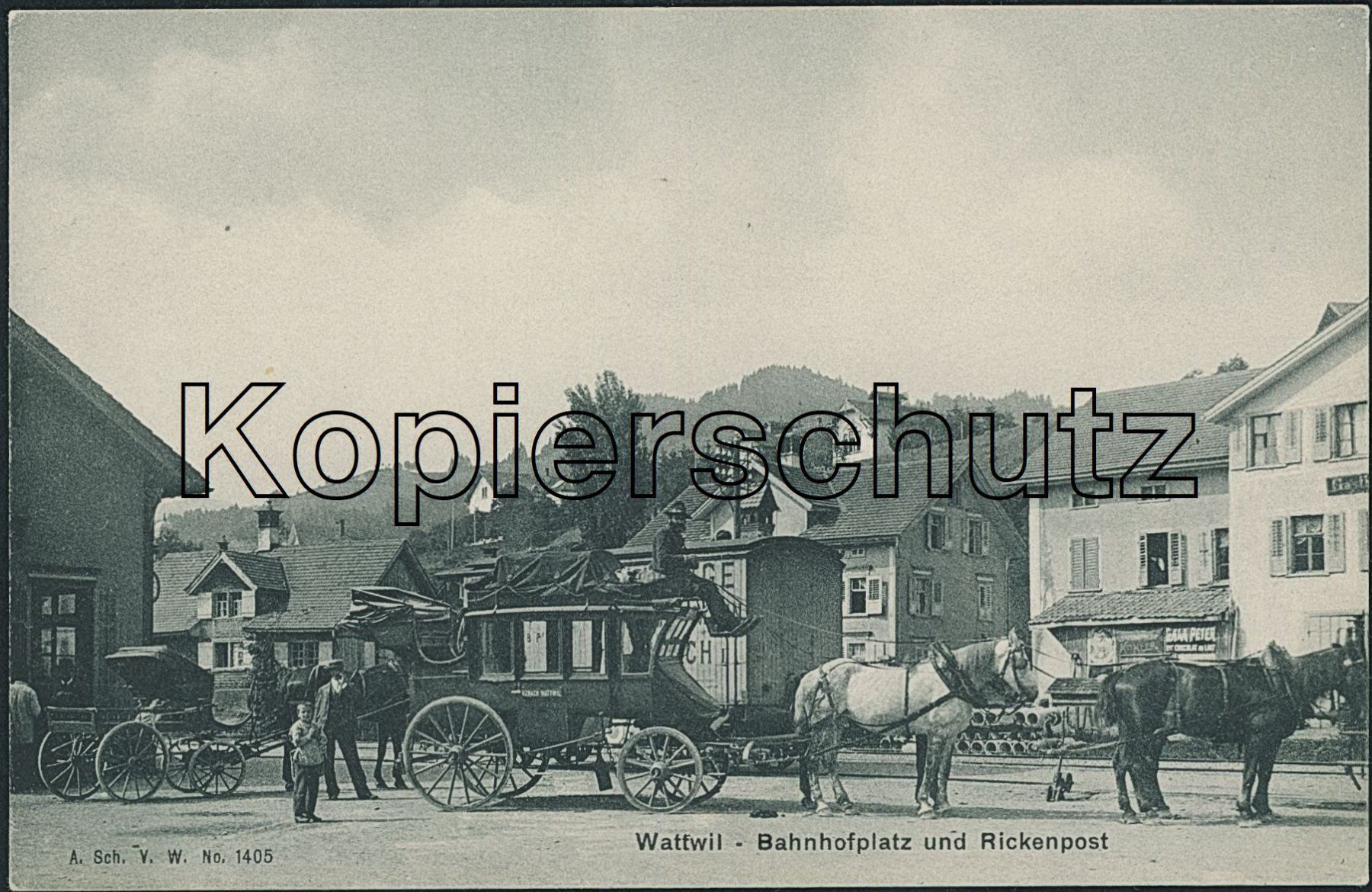 Cartoline postali: SG Wattwil - Ricken Postkutsche - Kutsche – Nuovo (secondo la descrizione) da Schindellegi venduto da leecollect