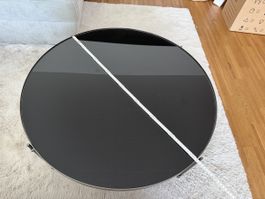Runder Couchtisch schwarz Glasplatte Durchmesser 82 cm