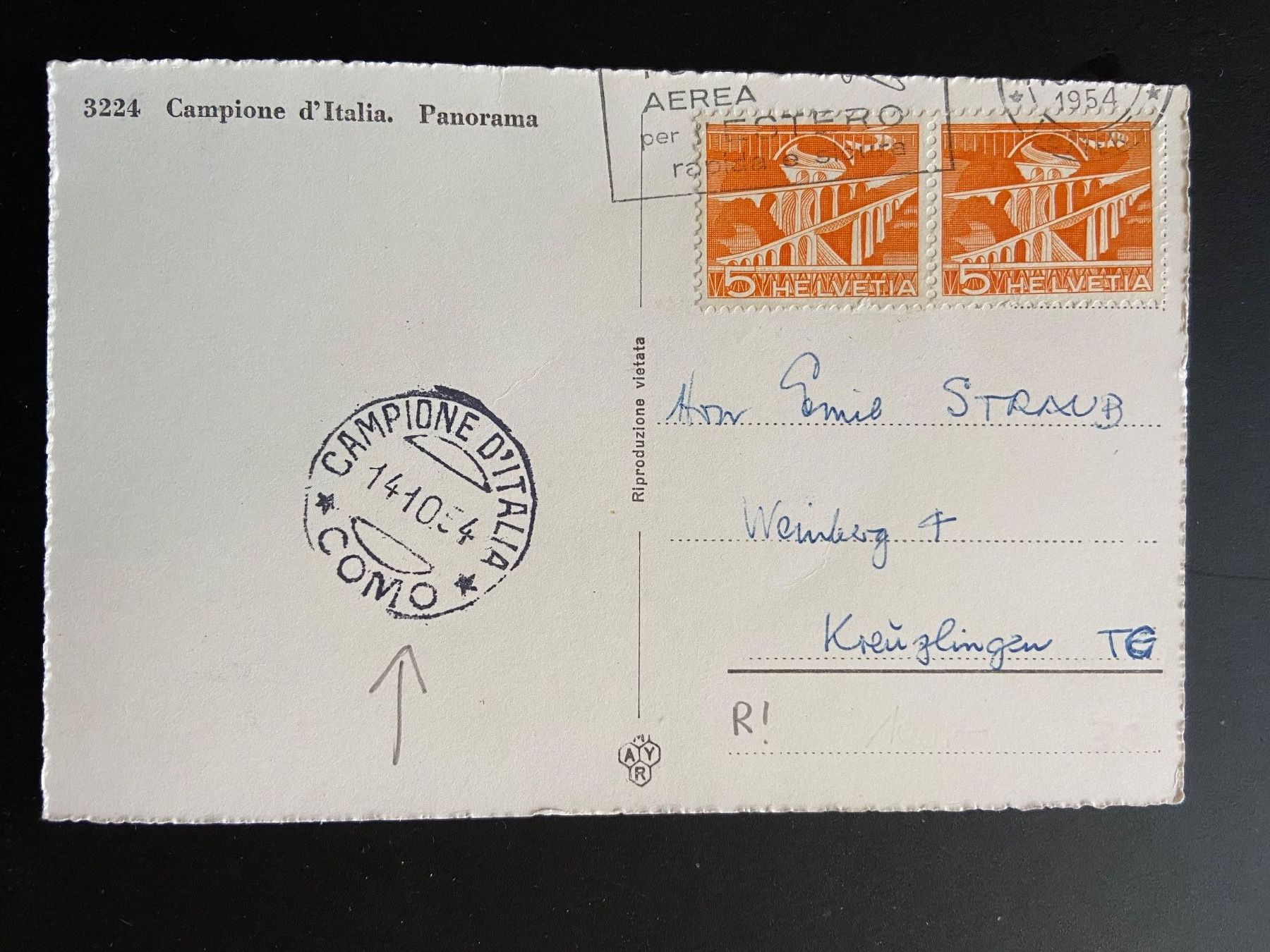 Ansichtskarten: Campione Briefmarken (Schweiz) – Gebraucht aus Bauma von dangru57
