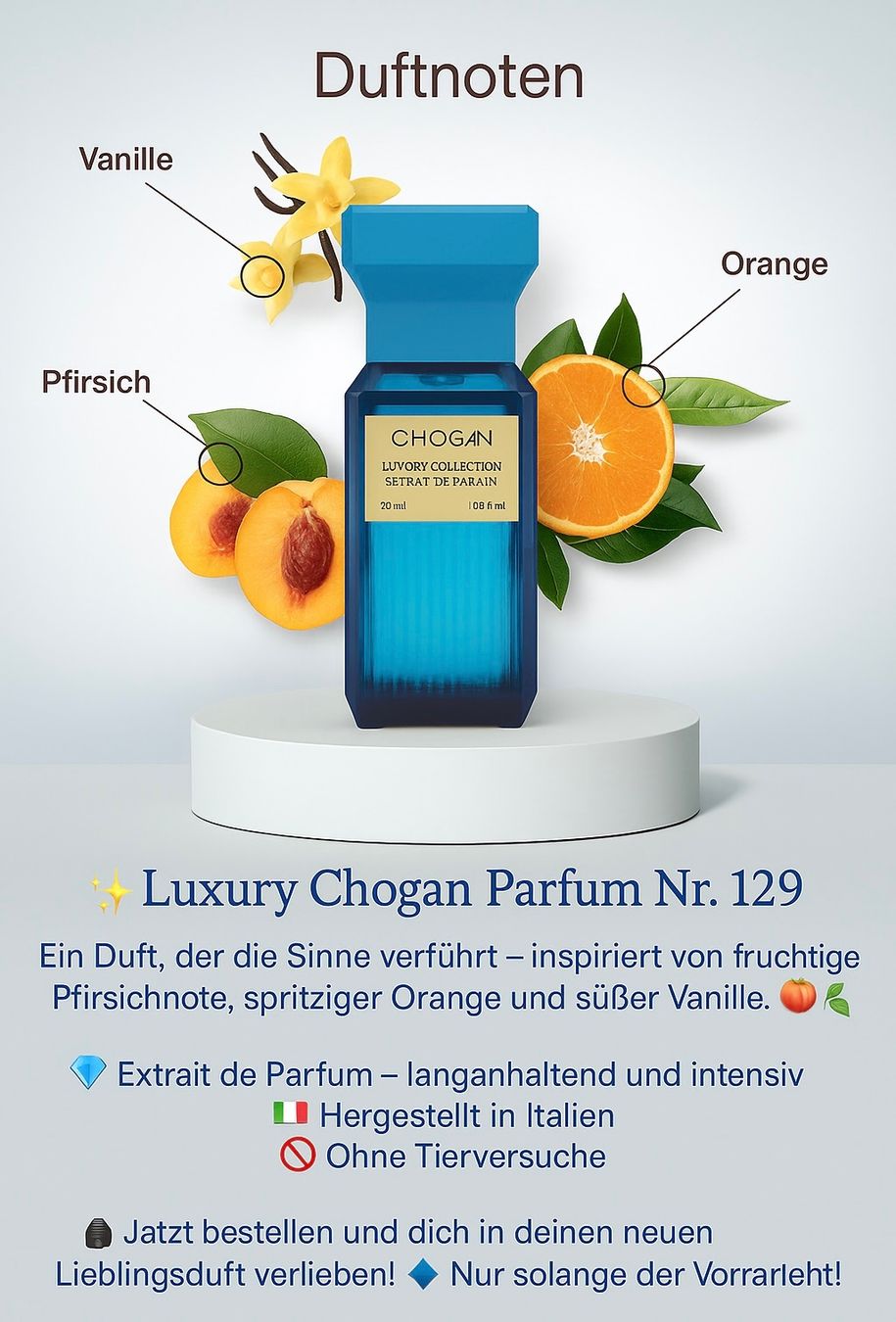 Chogan Profumi & Eau de Toilette: Luxury Chogan Parfum Nr.129 – Nuovo e nell'imballaggio originale da Flums venduto da Duftperle2023