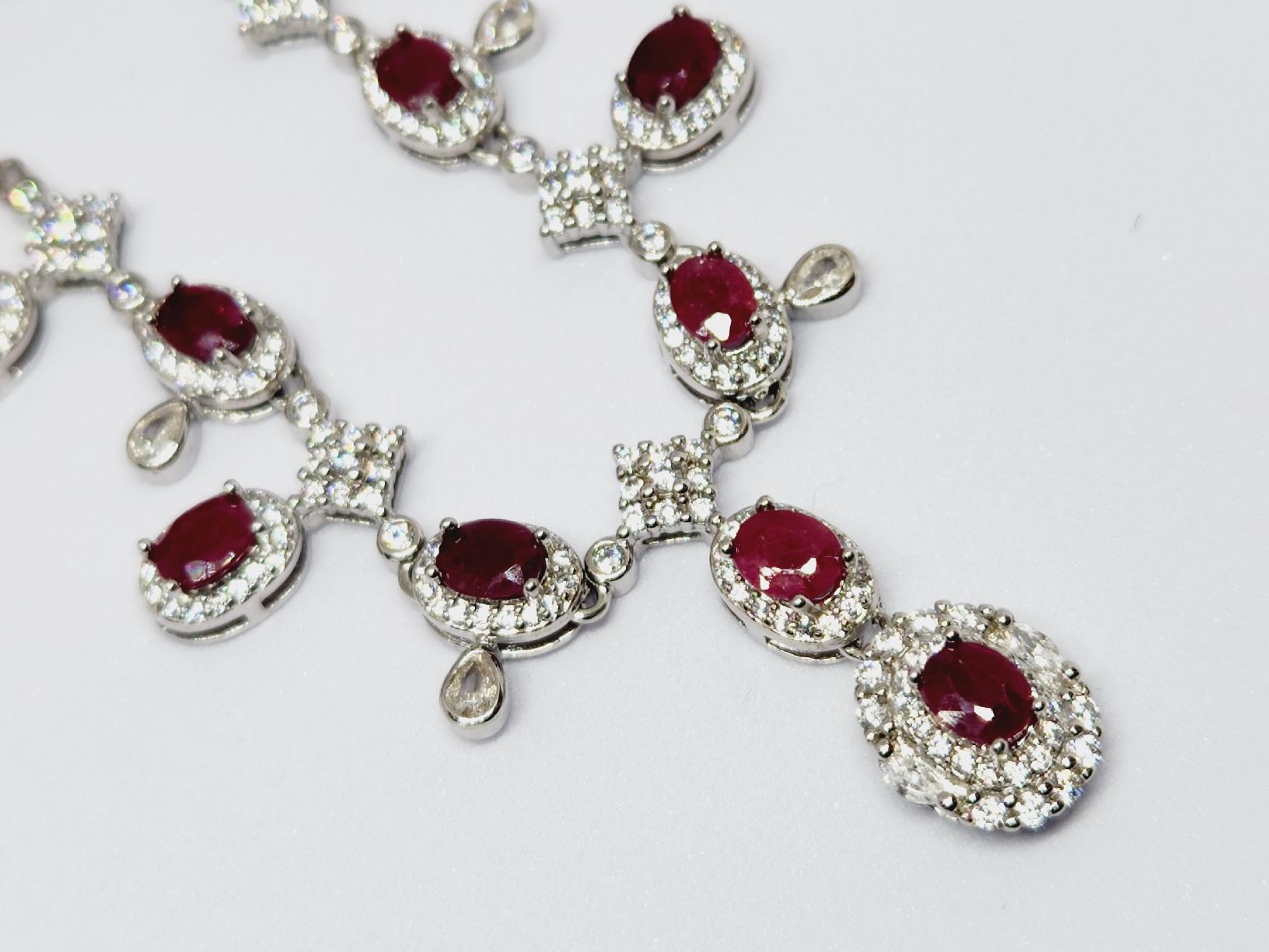 Catenine: Luxus Rubin Collier 925 Silber Neu - Geschenkidee – Nuovo (secondo la descrizione) da St. Gallen venduto da GIULESGG 1