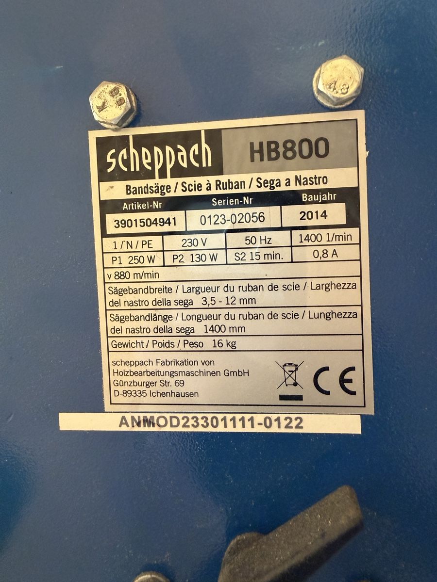 Scheppach Scies: Bandsäge Scheppach HB800 – D'occasion à Winkel par SchmidD 1
