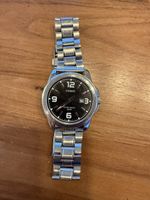 Casio Quartz Watch Stainless Steel Black Dial 50M