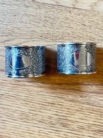 Paire de ronds de serviettes "Belle Epoque" en argent 800