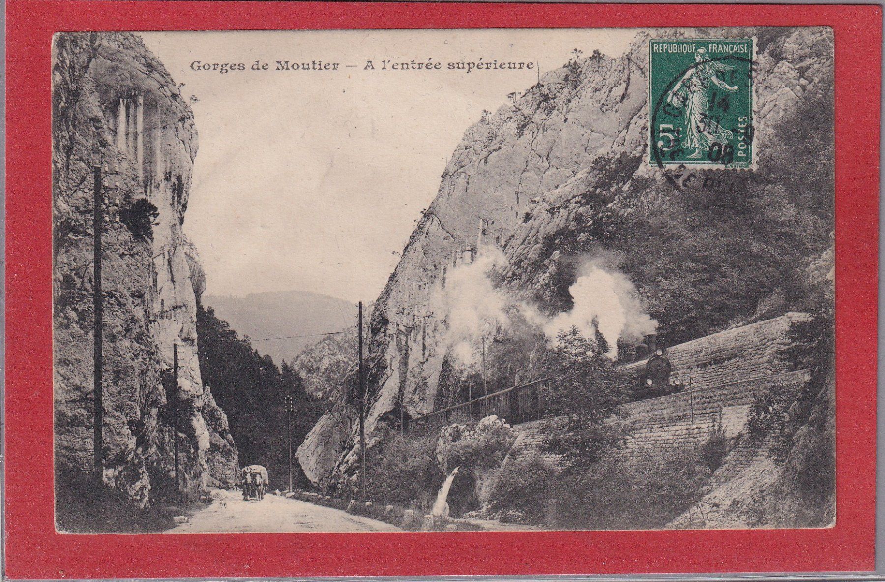 Cartoline postali: Gorges de Moutier - Le train - 1908 – Usato da Orvin venduto da Pyaeschli