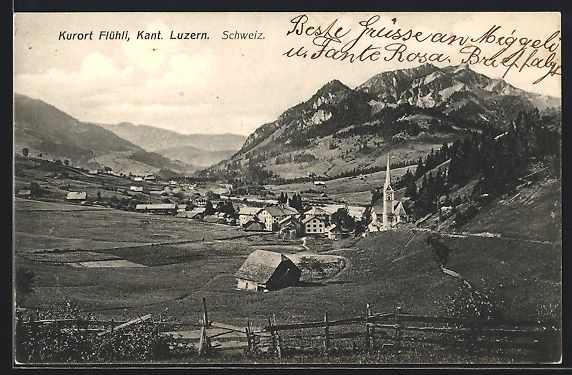 Cartoline postali: AK Flühli /LU, Gesamtansicht – Usato da Berlin venduto da bartko-reher