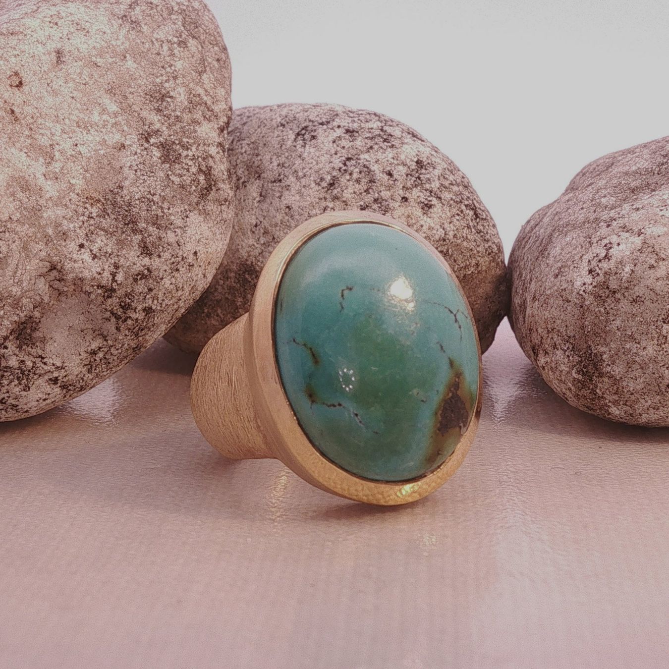 Olga Ribler Ringe: Statement Silber Ring 925 mit Türkise Grösse 53 – Neu (gemäss Beschreibung) aus Luzern von Schmuckoutlet