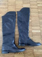 Navy boot leder stiefel overknee