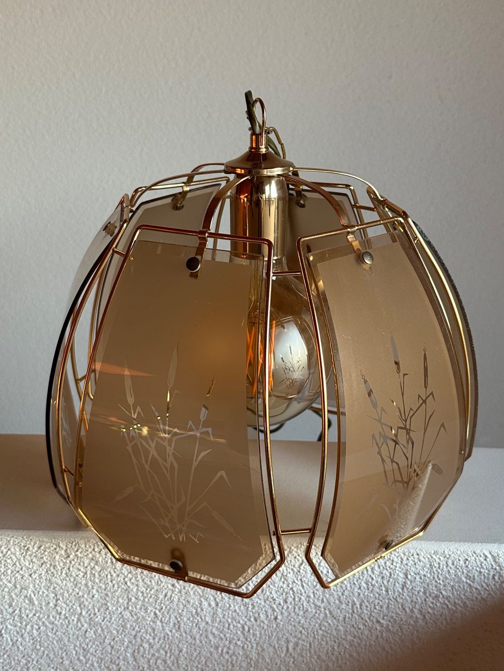 Kronleuchter & Deckenlampen: Vintage Hängelampe aus Glas – Gebraucht aus Zürich von ong8 1