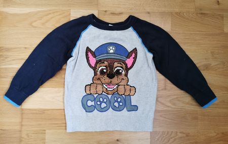 Paw Patrol Pulli, Gr.98, mit Pailletten, 100% Baumwolle