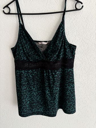 Haut La Vie en Rose vert motif léopard taille L/G