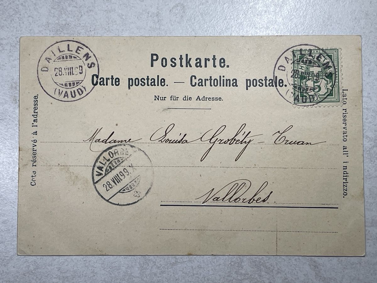 Cartoline postali: La Sarraz Vaud, 1899 – Usato da Strengelbach venduto da Aschatan5 1