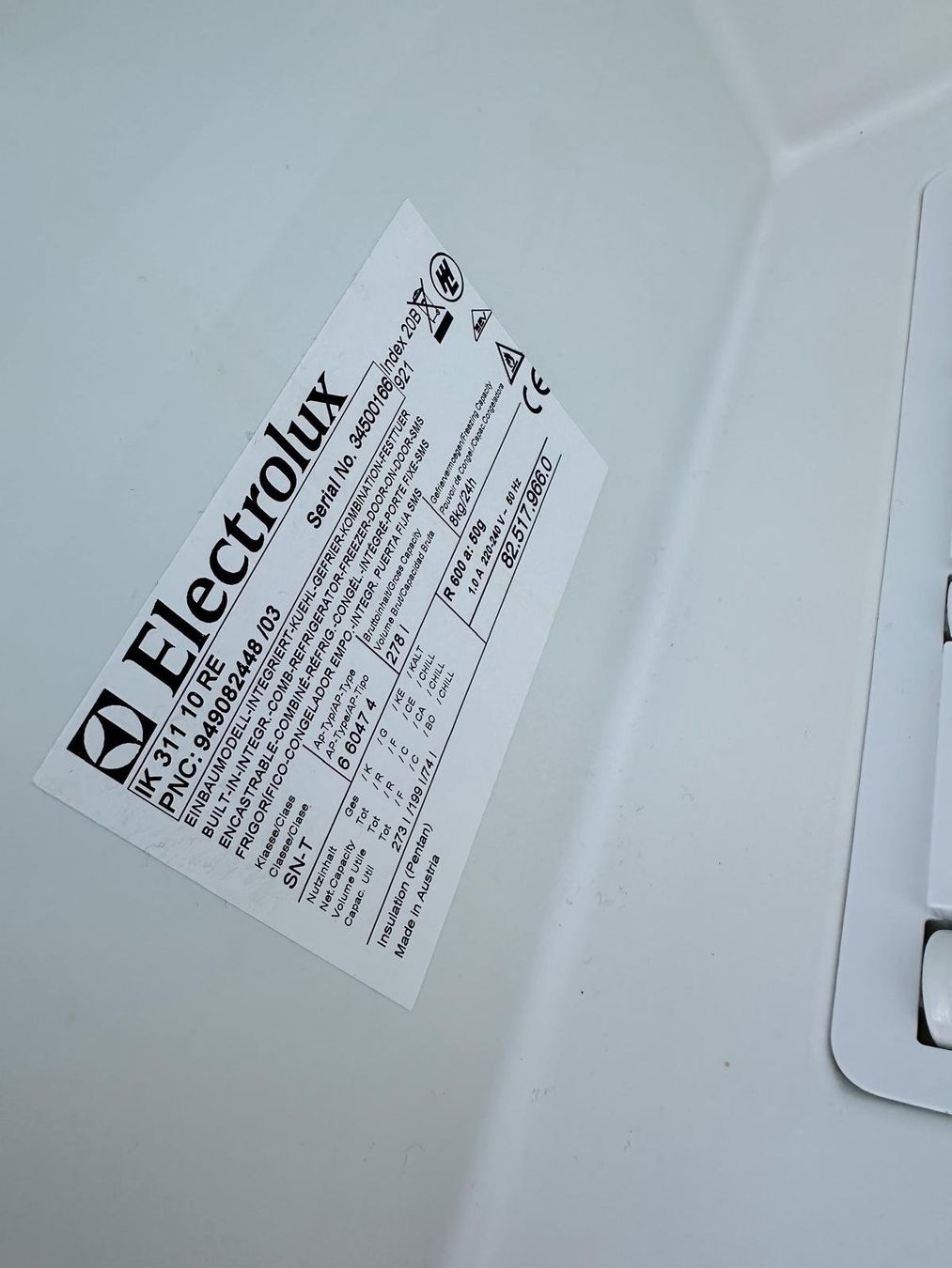 Electrolux Frigoriferi: Kühlschrank Einbaukühlschrank Electrolux CH-Norm – Usato da Spreitenbach venduto da Space_X 7
