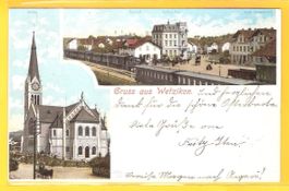 13.4.1903 Litho Gruss aus Wetzikon/Bahnhof