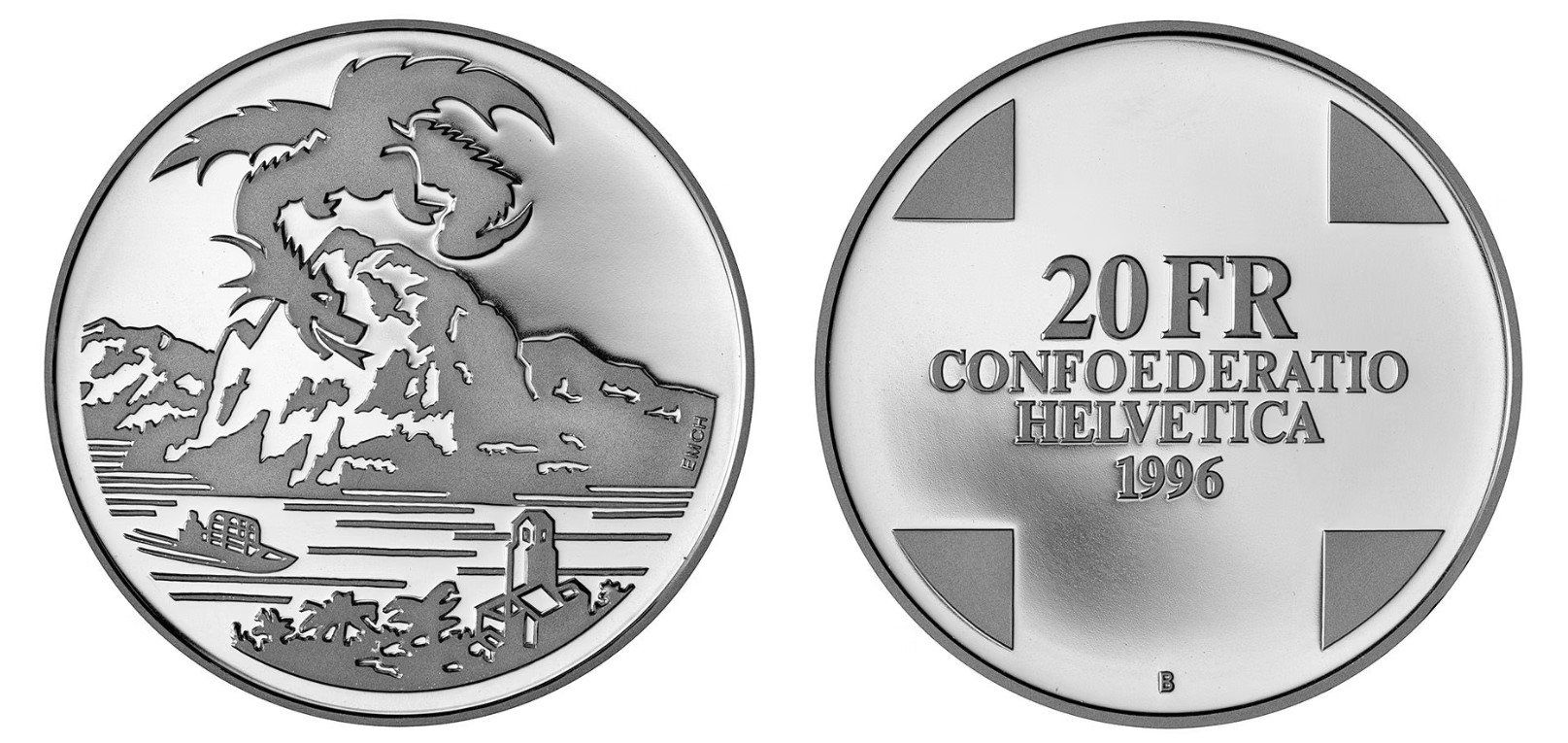Tutti le monete: 1996. 20 FR. Drache von Breno. – Nuovo (secondo la descrizione) da Solothurn venduto da Numis_4500