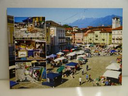 Locarno, Markt Piazza Grande, Postkarte Lago Maggiore.