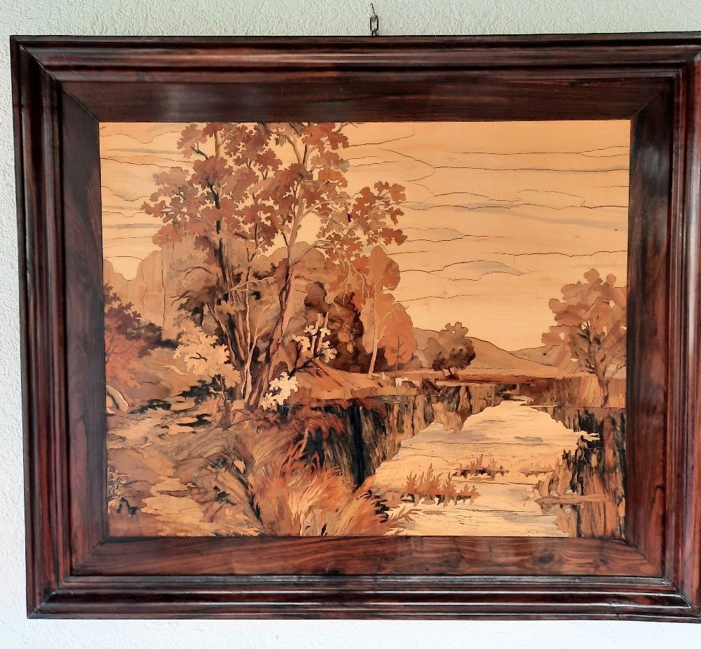 Foto & Immagini: Edles Intarsienbild, Holzkunst mit Rahmen, Herbstdeko – Usato da Eschenbach venduto da Alicekunst 6