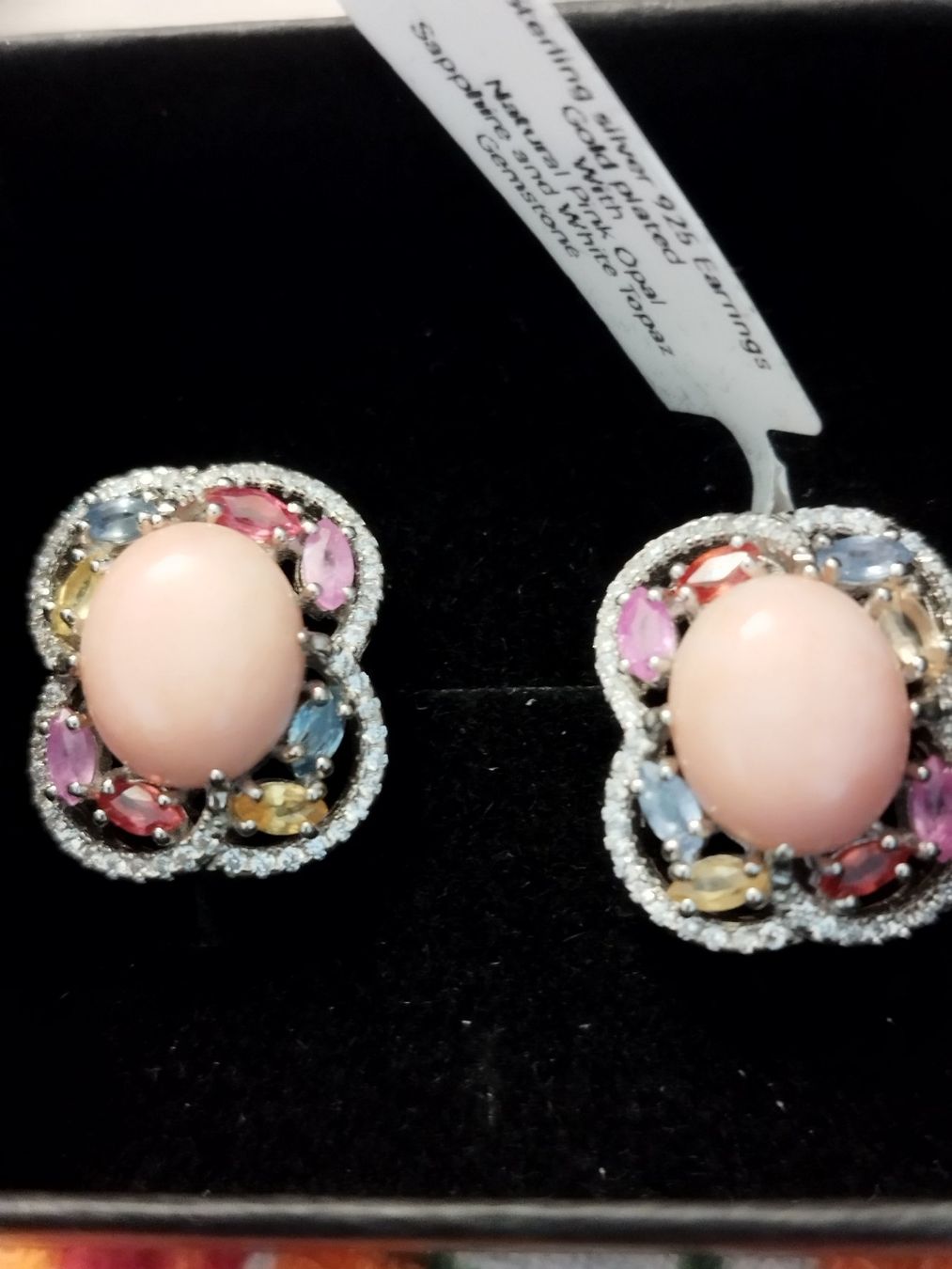 Ohrringe & -stecker: Natural Pink Opal, Sapphire OHRRINGE. – Neu und originalverpackt aus Basel von pro_79rs 2
