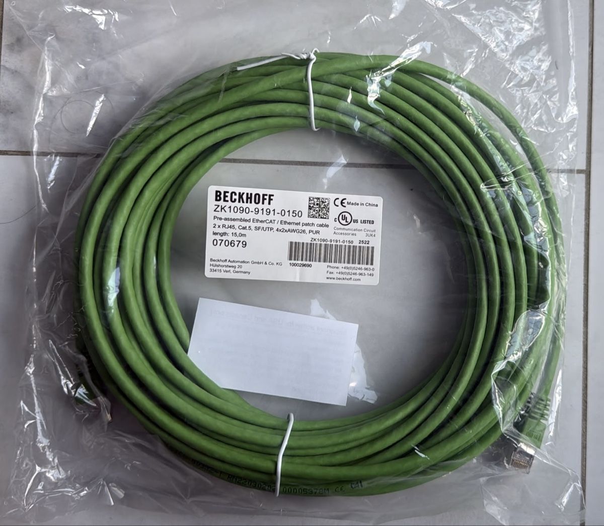 Câbles: Beckhoff Patchkabel Cat. 5 – Neuf avec emballage d'origine à Liestal par tha_dg6j