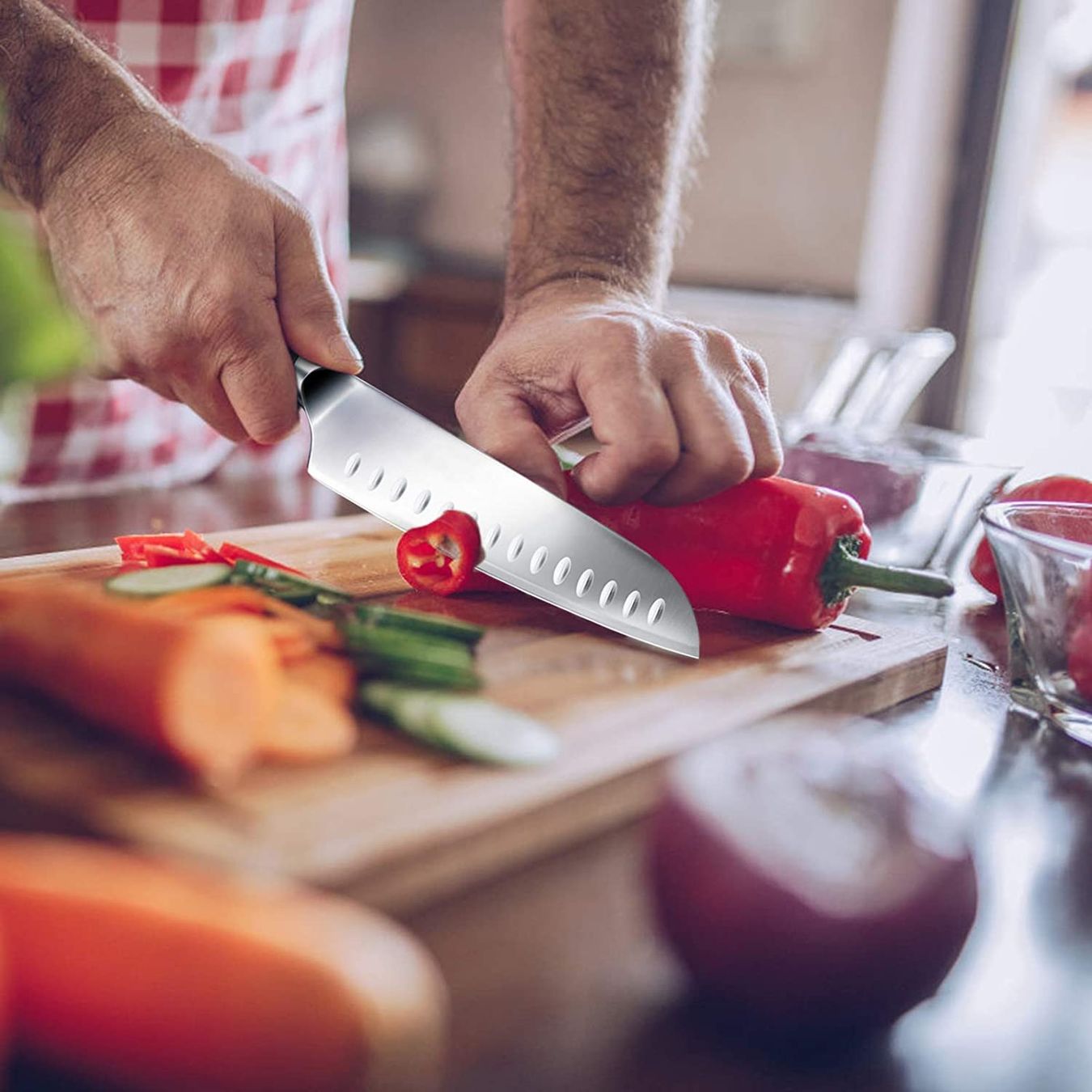 Coltelli da cucina: Küchenmesser, Chefmesser Santoku 18 cm – Nuovo e nell'imballaggio originale da Oberentfelden venduto da abz_l7vm 5